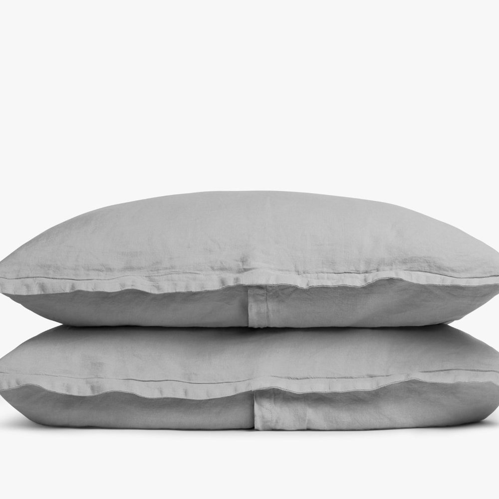 Parachute Linen Sham Set, Fog